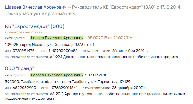 "Евростандарт" под Тимченко и Канокова