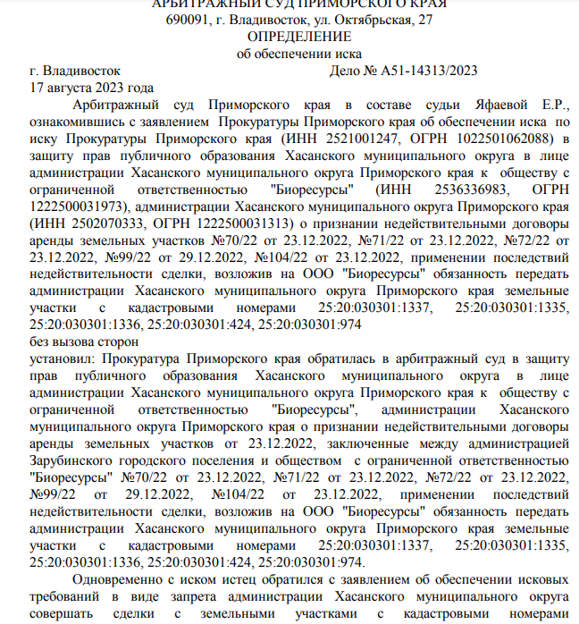 Час Ременяко: Бухту Алеут отписали номинальным собственникам?